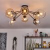 Koyoto ceiling light, globe light 85 cm Amber, clear, Smoke-coloured, 8-light sources