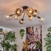 Koyoto ceiling light, globe light 85 cm Amber, clear, Smoke-coloured, 8-light sources