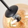 Koyoto ceiling light, globe light 81 cm Amber, chrome, Smoke-coloured, 10-light sources