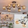 Koyoto ceiling light, globe light 81 cm Amber, chrome, clear, Smoke-coloured, 10-light sources