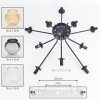 Koyoto ceiling light, globe light 81 cm Amber, chrome, clear, Smoke-coloured, 10-light sources