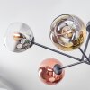 Koyoto ceiling light, globe light 72 cm gold, clear, coppery, Smoke-coloured, 6-light sources