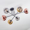 Koyoto ceiling light, globe light 72 cm gold, clear, coppery, Smoke-coloured, 6-light sources