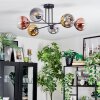 Koyoto ceiling light, globe light 72 cm gold, clear, coppery, Smoke-coloured, 6-light sources