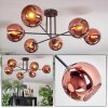 Koyoto ceiling light, globe light 72 cm coppery, 6-light sources