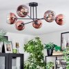 Koyoto ceiling light, globe light 78 cm clear, coppery, 6-light sources