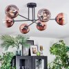 Koyoto ceiling light, globe light 78 cm clear, coppery, 6-light sources
