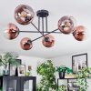 Koyoto ceiling light, globe light 78 cm clear, coppery, 6-light sources