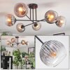Koyoto ceiling light, globe light 78 cm clear, Smoke-coloured, 6-light sources