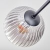 Koyoto ceiling light, globe light 78 cm clear, Smoke-coloured, 6-light sources