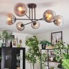 Koyoto ceiling light, globe light 78 cm clear, Smoke-coloured, 6-light sources