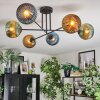 Koyoto ceiling light, globe light 78 cm blue, gold, green, 6-light sources
