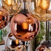 Gastor hanging light, globe light, pendant light Amber, chrome, coppery, Smoke-coloured, 8-light sources