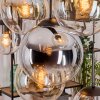 Gastor hanging light, globe light, pendant light Amber, chrome, clear, Smoke-coloured, 8-light sources