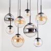Gastor hanging light, globe light, pendant light Amber, chrome, clear, Smoke-coloured, 8-light sources