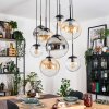 Gastor hanging light, globe light, pendant light Amber, clear, Smoke-coloured, 8-light sources