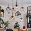 Gastor hanging light, globe light, pendant light Amber, clear, Smoke-coloured, 8-light sources