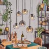 Ripoll hanging light, globe light, pendant light Amber, clear, Smoke-coloured, 6-light sources