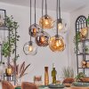 Ripoll hanging light, globe light, pendant light Amber, clear, Smoke-coloured, 6-light sources