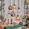 Ripoll hanging light, globe light, pendant light Amber, clear, Smoke-coloured, 6-light sources