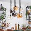 Ripoll hanging light, globe light, pendant light Amber, clear, Smoke-coloured, 6-light sources