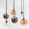 Ripoll hanging light, globe light, pendant light Amber, clear, Smoke-coloured, 6-light sources