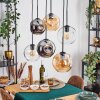 Ripoll hanging light, globe light, pendant light Amber, clear, Smoke-coloured, 6-light sources