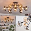 Koyoto ceiling light, globe light 81 cm Amber, clear, Smoke-coloured, 10-light sources