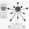 Koyoto ceiling light, globe light 81 cm Amber, clear, Smoke-coloured, 10-light sources