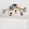 Koyoto ceiling light, globe light 81 cm Amber, clear, Smoke-coloured, 10-light sources