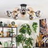 Koyoto ceiling light, globe light 81 cm Amber, clear, Smoke-coloured, 10-light sources