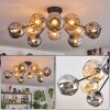 Koyoto ceiling light, globe light 82 cm Amber, Smoke-coloured, 10-light sources
