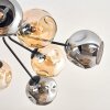 Koyoto ceiling light, globe light 82 cm Amber, Smoke-coloured, 10-light sources