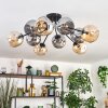 Ripoll ceiling light, globe light Amber, Smoke-coloured, 10-light sources