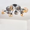Ripoll ceiling light, globe light Amber, Smoke-coloured, 10-light sources