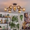 Ripoll ceiling light, globe light Amber, Smoke-coloured, 10-light sources