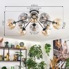 Ripoll ceiling light, globe light Amber, clear, Smoke-coloured, 10-light sources