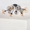 Ripoll ceiling light, globe light Amber, clear, Smoke-coloured, 10-light sources