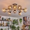 Ripoll ceiling light, globe light Amber, clear, Smoke-coloured, 10-light sources