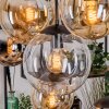 Gastor hanging light, globe light, pendant light Amber, chrome, clear, Smoke-coloured, 8-light sources