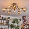 Koyoto ceiling light, globe light 81 cm Amber, clear, 10-light sources