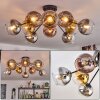 Koyoto ceiling light, globe light 81 cm gold, clear, coppery, Smoke-coloured, 10-light sources
