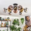 Koyoto ceiling light, globe light 81 cm gold, clear, coppery, Smoke-coloured, 10-light sources