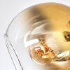Koyoto ceiling light, globe light 81 cm gold, clear, coppery, Smoke-coloured, 10-light sources
