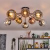Koyoto ceiling light, globe light 81 cm gold, clear, coppery, Smoke-coloured, 10-light sources