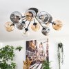 Ripoll ceiling light, globe light Amber, clear, Smoke-coloured, 12-light sources
