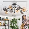 Ripoll ceiling light, globe light Amber, clear, Smoke-coloured, 12-light sources