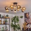 Ripoll ceiling light, globe light Amber, clear, Smoke-coloured, 12-light sources