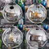 Koyoto hanging light, globe light, Cluster pendant lamp Amber, chrome, clear, Smoke-coloured, 4-light sources