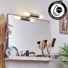 MORGES mirror light LED dark brown, matt nickel, 2-light sources